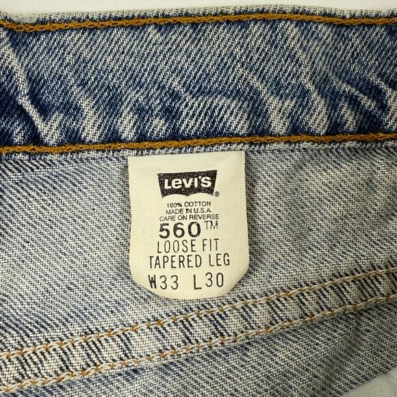 Vintage Levis 560 Light Blue Denim Faded Jeans 90s Orange Tab Fits like 32x28 - Picture 7 of 10